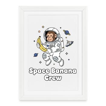 Équipage Space Banana - Affiche encadrée (27 × 37 cm) - blanc - Devant