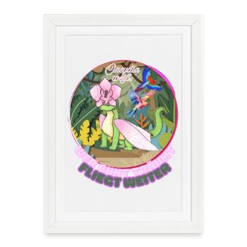 Oncydia knows that if you dream colorfully, you fly further! - Framed poster (27 × 37 cm) - white - Front