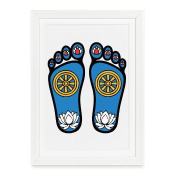 Pieds de Bouddha - Affiche encadrée (27 × 37 cm) - blanc - Devant