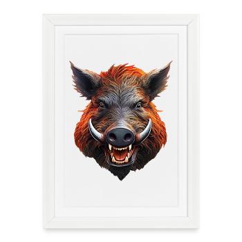 Wild boar - Framed poster (27 × 37 cm) - white - Front