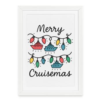 Merry Cruise Mas Croisière de Noël drôle - Affiche encadrée (27 × 37 cm) - blanc - Devant