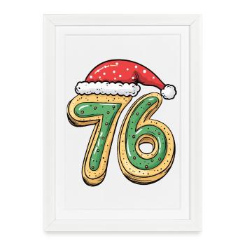 76 Number Cookie Christmas - Framed poster (27 × 37 cm) - white - Front