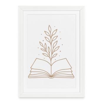 Art botanique Magic Book - Affiche encadrée (27 × 37 cm) - blanc - Devant