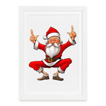 Noël des yogis - Affiche encadrée (27 × 37 cm) - blanc - Devant