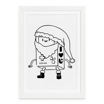 Dessin vectoriel SVG SVG de robots de Noël mignon - Affiche encadrée (27 × 37 cm) - blanc - Devant