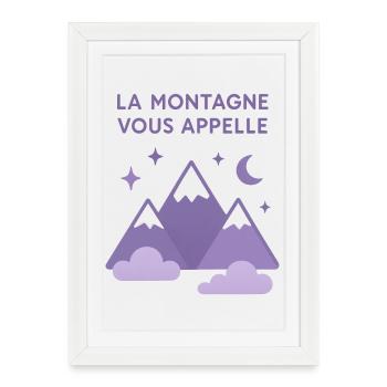 La montagne vous appelle ! Ski / Alpinisme - Affiche encadrée (27 × 37 cm) - blanc - Devant
