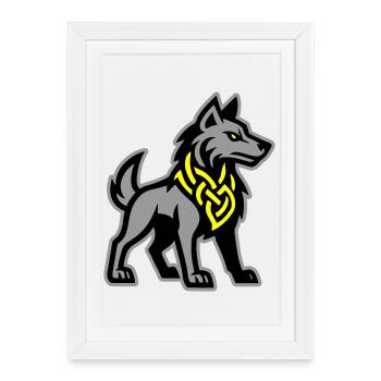 Wolf Viking - Framed poster (27 × 37 cm) - white - Front