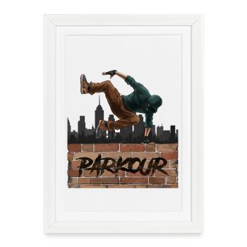 Parkour - Affiche encadrée (27 × 37 cm) - blanc - Devant