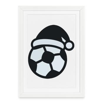 Soccer Snowman Christmas Sports - Framed poster (27 × 37 cm) - white - Front