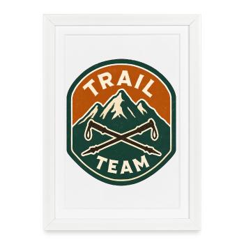 Trail Team Mountain Patch - Affiche encadrée (27 × 37 cm) - blanc - Devant