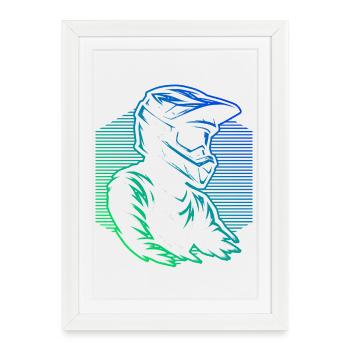 Motif motocross pour les vrais passionnés - Affiche encadrée (27 × 37 cm) - blanc - Devant