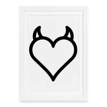Demon Heart - Framed poster (27 × 37 cm) - white - Front