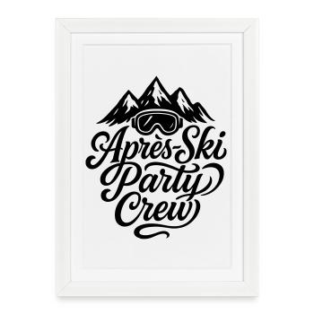 Après Ski Party Crew Lunettes de Ski - Affiche encadrée (27 × 37 cm) - blanc - Devant
