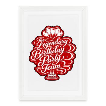 Équipe d’anniversaire qui dit - Affiche encadrée (27 × 37 cm) - blanc - Devant