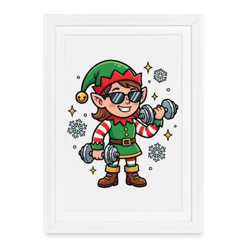 Entraînement amusant pour femmes avec des gestes d’elfe de Noël - Affiche encadrée (27 × 37 cm) - blanc - Devant