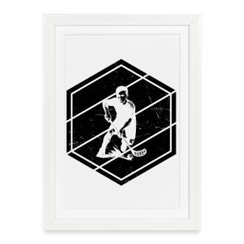 Conception vintage de floorball pour floorball - Affiche encadrée (27 × 37 cm) - blanc - Devant