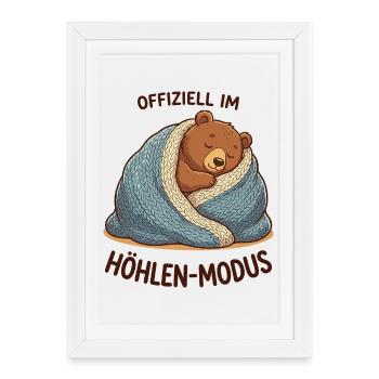 Cuddly bear in cave mode - Framed poster (27 × 37 cm) - white - Front