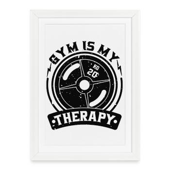 Weight Plate Therapy Gym Motif - Framed poster (27 × 37 cm) - white - Front