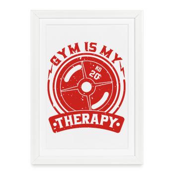 Gym Therapy Weight Plate - Framed poster (27 × 37 cm) - white - Front