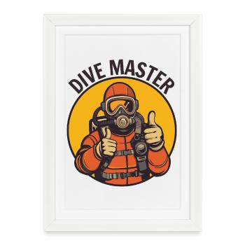 Dive Master Diver - Framed poster (27 × 37 cm) - white - Front