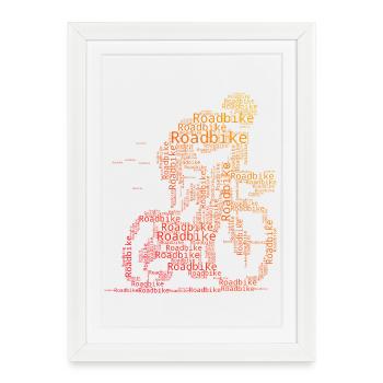Super cadeau pour vélo de route - Affiche encadrée (27 × 37 cm) - blanc - Devant