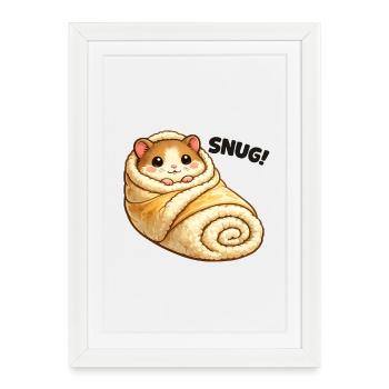 Cuddly hamster in blanket - Framed poster (27 × 37 cm) - white - Front