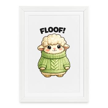 Cuddly Sheep Sweater Design - Framed poster (27 × 37 cm) - white - Front