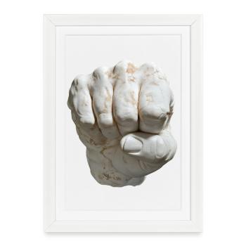 Fixed Fist Marble Look - Framed poster (27 × 37 cm) - white - Front