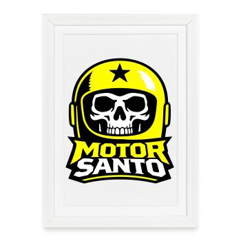 Motor Santo Skull Logo - Framed poster (27 × 37 cm) - white - Front