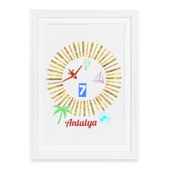 Antalya Beach Magic Circle - Framed poster (27 × 37 cm) - white - Front