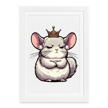 Chinchilla Chinchillas Propriétaire de chinchilla rongeur - Affiche encadrée (27 × 37 cm) - blanc - Devant