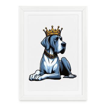 Grand Dogue Propriétaire de Dogue Grand Dane Fan de Grand Dogue - Affiche encadrée (27 × 37 cm) - blanc - Devant