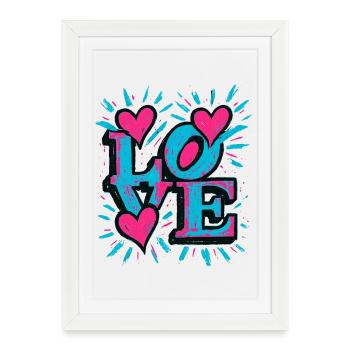 Love - Heart - Valentine's Day - Wedding - Framed poster (27 × 37 cm) - white - Front