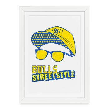 Bull Streetstyle Design - Affiche encadrée (27 × 37 cm) - blanc - Devant