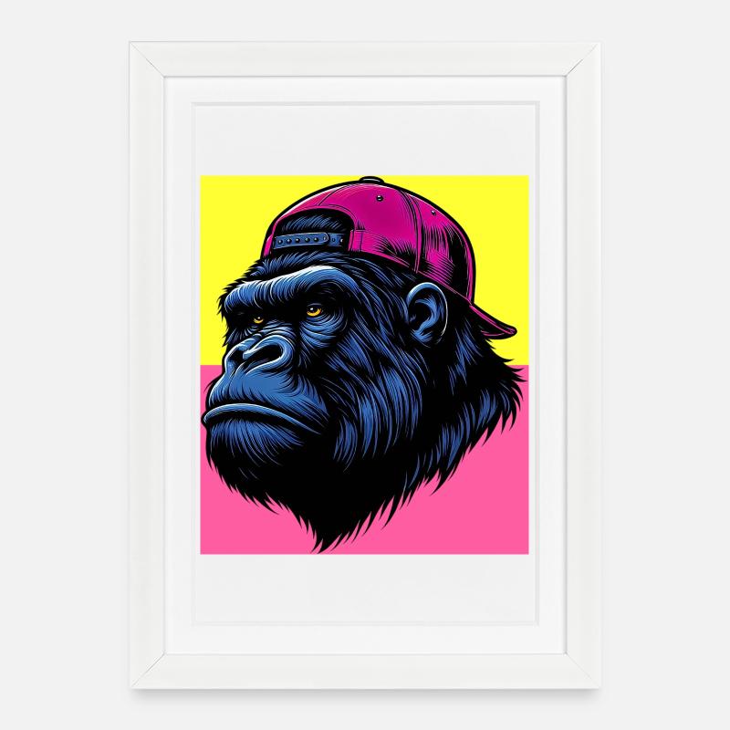 gorilla - Framed poster (27 × 37 cm) - white