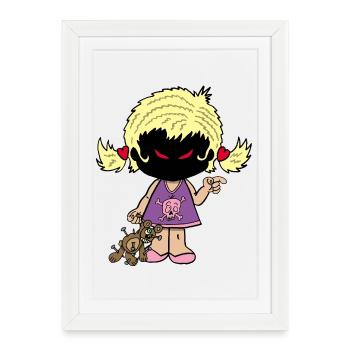 Demonic Little Girl - Framed poster (27 × 37 cm) - white - Front