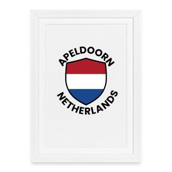Bouclier d’Apeldoorn, Pays-Bas - Affiche encadrée (27 × 37 cm) - blanc - Devant