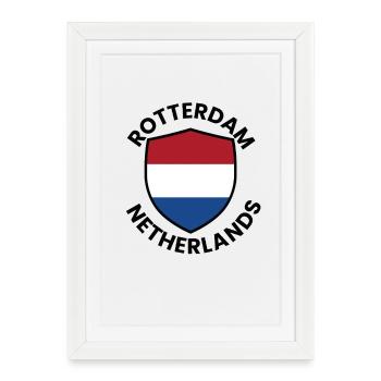 Drapeau du Bouclier de Rotterdam - Affiche encadrée (27 × 37 cm) - blanc - Devant