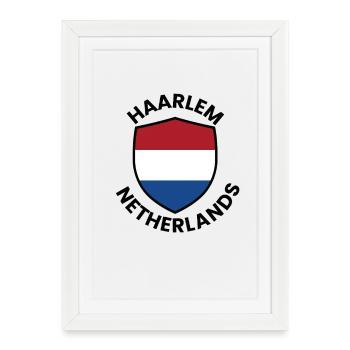 Bouclier des Pays-Bas de Harlem - Affiche encadrée (27 × 37 cm) - blanc - Devant