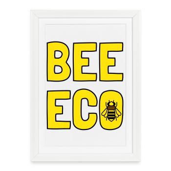 Bee Eco Bee Yellow Pollen - Framed poster (27 × 37 cm) - white - Front