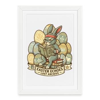 Archiviste du lapin de Pâques - Affiche encadrée (27 × 37 cm) - blanc - Devant