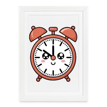 Réveille-matin - Affiche encadrée (27 × 37 cm) - blanc - Devant