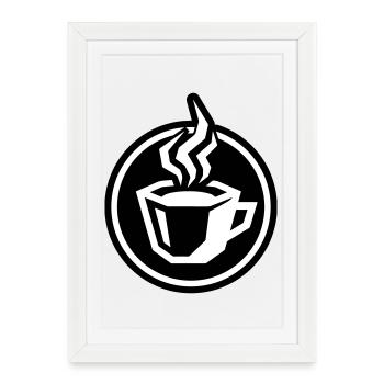 Icône de la tasse de café - Affiche encadrée (27 × 37 cm) - blanc - Devant