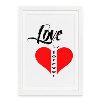 Cœur d’amour - Affiche encadrée (27 × 37 cm) - blanc - Devant
