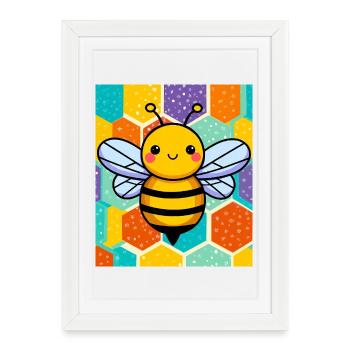 abeille - Affiche encadrée (27 × 37 cm) - blanc - Devant