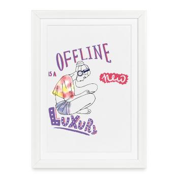 Offline - Framed poster (27 × 37 cm) - white - Front