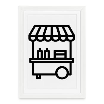 Street Food Cart - Framed poster (27 × 37 cm) - white - Front