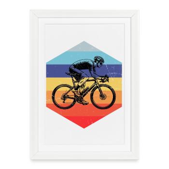 Idée cadeau pour un vélo de route avec vélo de route - Affiche encadrée (27 × 37 cm) - blanc - Devant