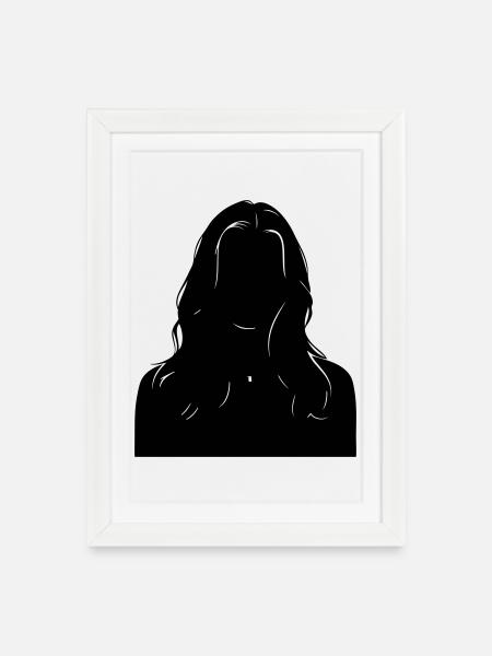 Sillouhette woman - Framed poster (27 × 37 cm) - white