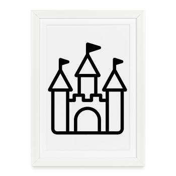 château - Affiche encadrée (27 × 37 cm) - blanc - Devant